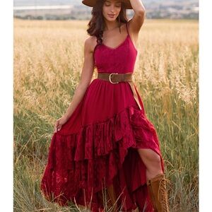 EUC Joyfolie Christie Dress in Red, Size Medium